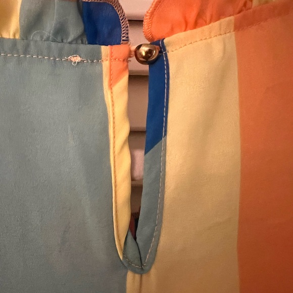 Multicolor Striped Ruffle Sleeve Top - Picture 4 of 4